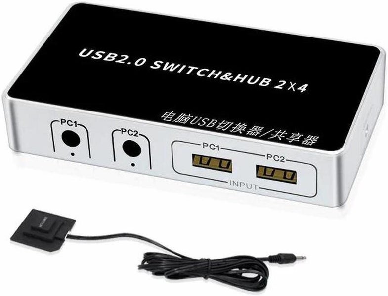 4 Port USB KVM Switch 2In 4 Out USB Print Share Splitter for Kbd,Mouse Printer Carousel 1