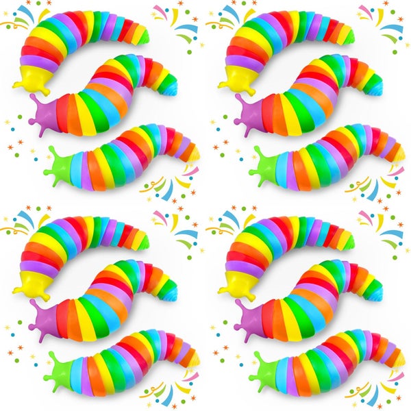 12PCS Baby Sensory Fidget Slug Toys Pack ASMR Travel Airplane Activities Road T Carousel 1