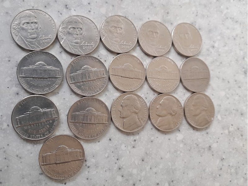 USA 5 Cent Coins Liberty. Qty 16. Excellent Order Carousel 1