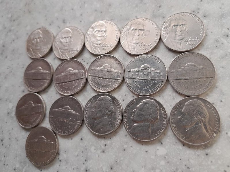 USA 5 Cent Coins Liberty. Qty 16. Excellent Order Carousel 2