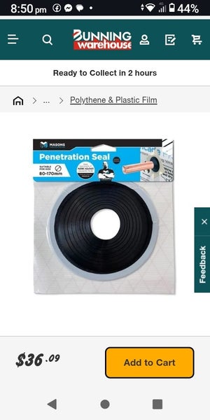 $1 Res Masons penetration seal 80-170mm x 2 Carousel 4