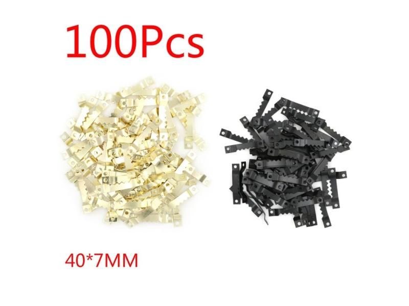 100pcs Black No Nail Picture Frame Hooks Saw Tooth Sawtooth Hangers Carousel 1