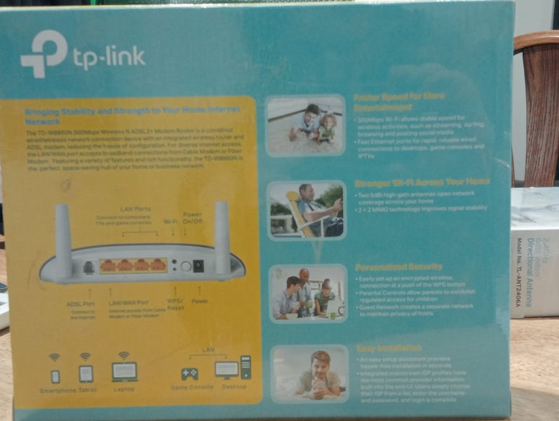 tp-link Modem Router, Directional Antenna and Desktop Switch Carousel 2