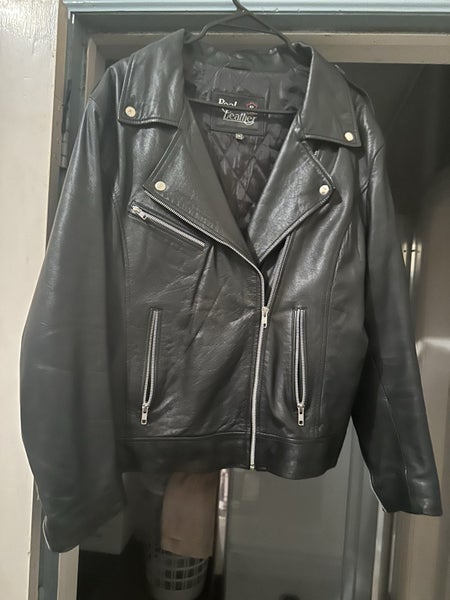 Black Genuine Leather Jacket Carousel 1