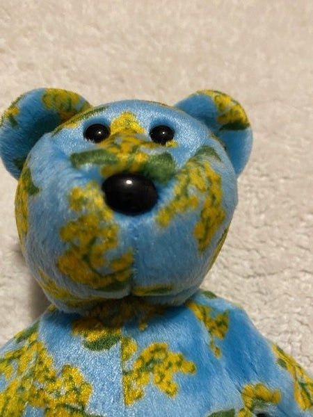 Beanie Baby style teddy with beautiful floral fabric!!! Carousel 2