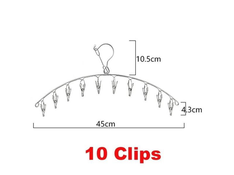 6-20Pegs Stainless Steel Clothes Drying Hanger Windproof Clothing Rack Clips Carousel 1