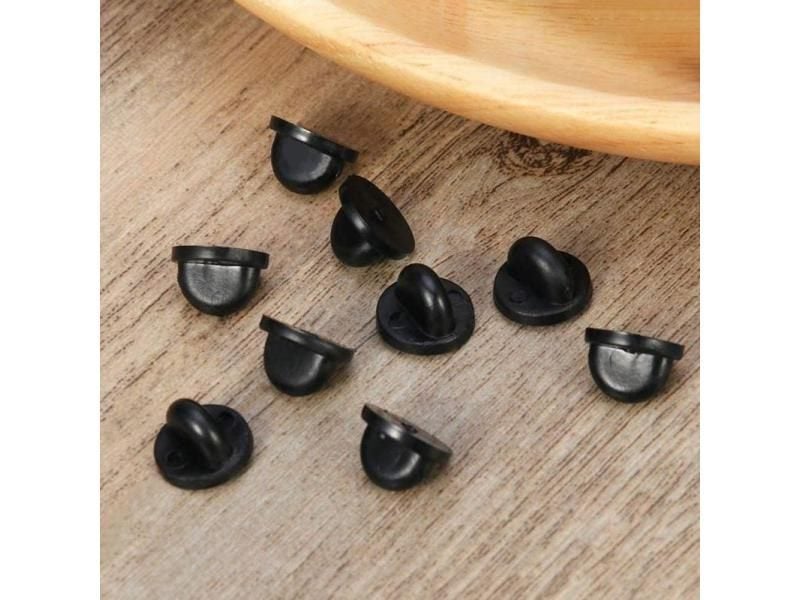 50pcs Rubber Brooch Clasp Pin Backs Jewelry Accessories Carousel 1
