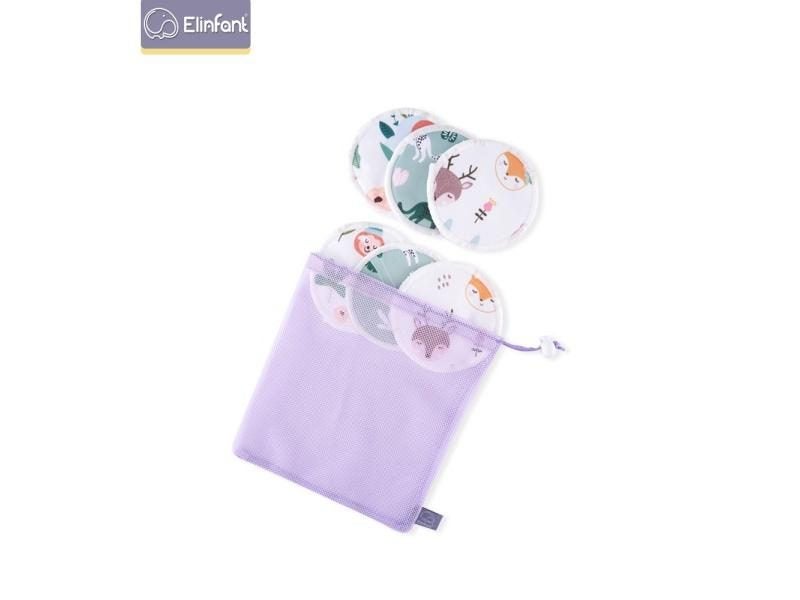 Elinfant 6pc Bamboo Breast Pad Nursing Pads For Mum Waterproof Washable Feeding Carousel 2