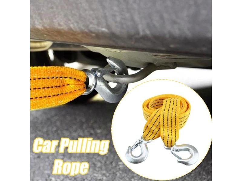 3M 4 Ton Auto Tow Rope Car Winter Outdoor Break Down Nylon Alloy Steel Hook Carousel 1
