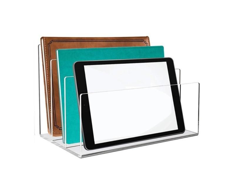 215*138mm Envelope Organizer Desktop Clear Acrylic File Sorter Desk File Folder Carousel 1