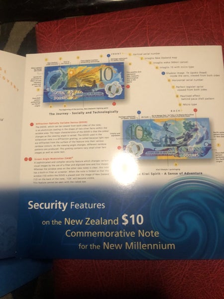 Single red serial millennium $10 in large folder62854315920513112