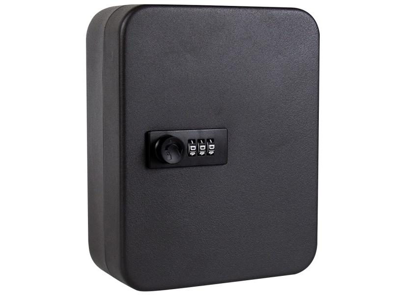 20 Key Hooks Key Box Wall Mounted With Key/Code Lock Organizer Carousel 1