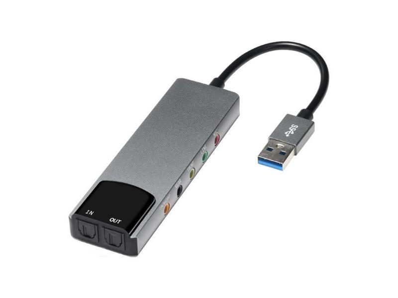USB Optical Sound Card Supports AES/EBU IEC60958 S/PDIF 5.1 Surround Sound Carousel 1