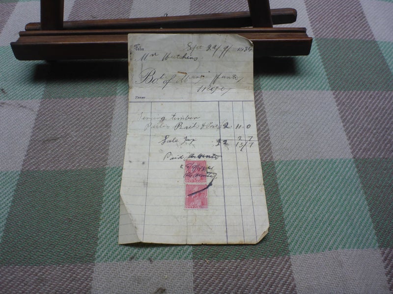 Old NZ Stamped Receipt Document 1934 New Zealand Carousel 1