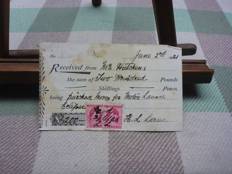 Old NZ Stamped Receipt Document 1921 New Zealand Carousel 1