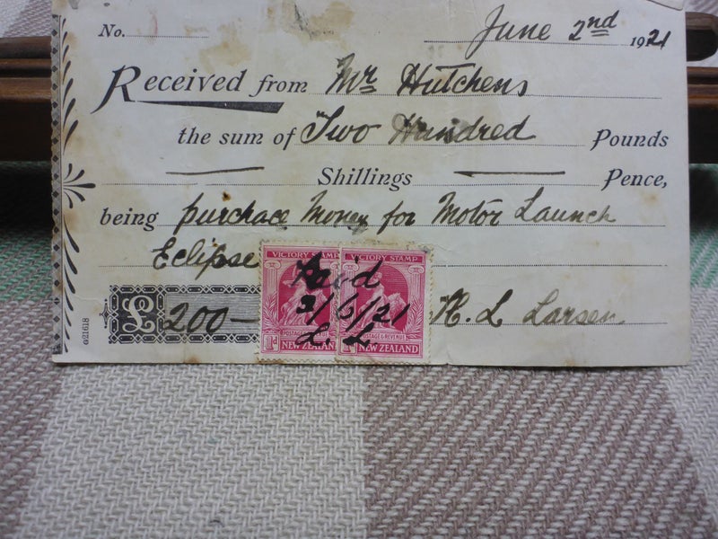 Old NZ Stamped Receipt Document 1921 New Zealand Carousel 3