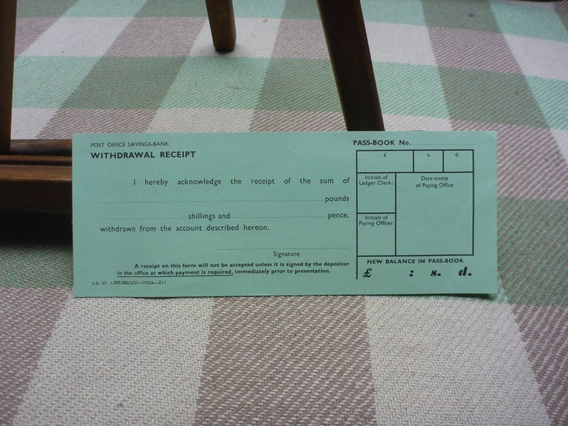 Old NZPO Document Withdrawal Receipt New Zealand Post Office Savings Bank Carousel 1