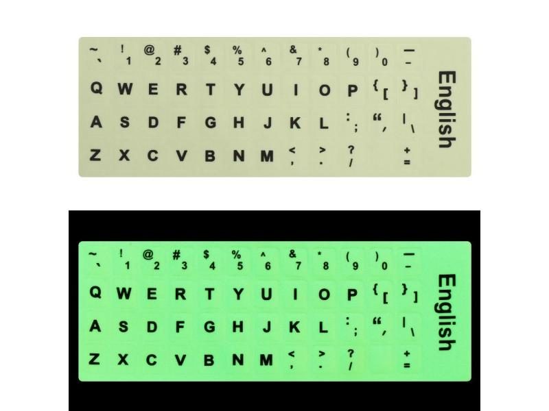 For Laptop PC Luminous Keyboard Sticker Letter Protective Film Alphabet Layout Carousel 1