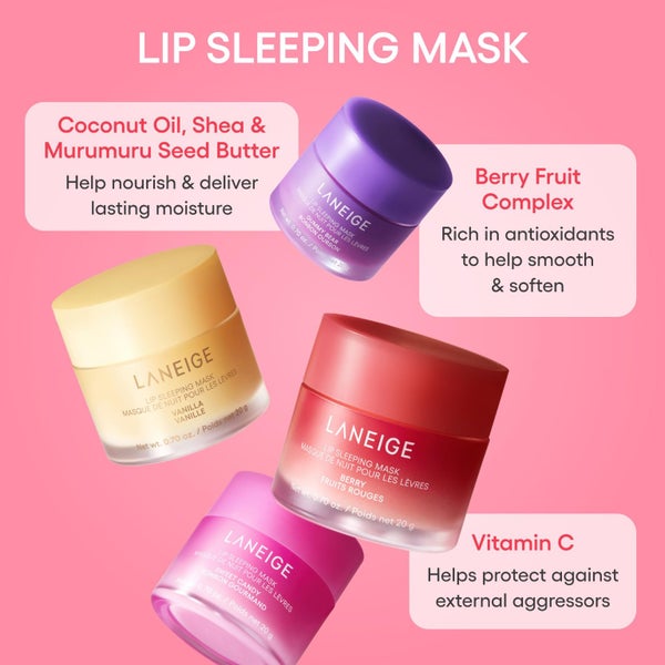 LANEIGE Lip Sleeping Mask Peach Iced Tea: Nourish Hydrate Vitamin C Murumuru Carousel 2
