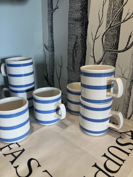 Vintage Carrigaline Blue Striped Cornishware STYLE Mugs {Made in Ireland} Carousel 2
