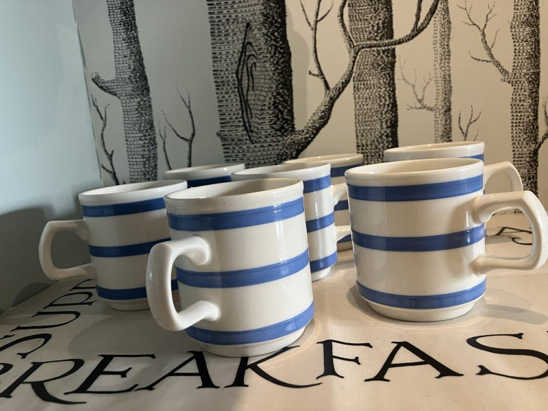 Vintage Carrigaline Blue Striped Cornishware STYLE Mugs {Made in Ireland} Carousel 1