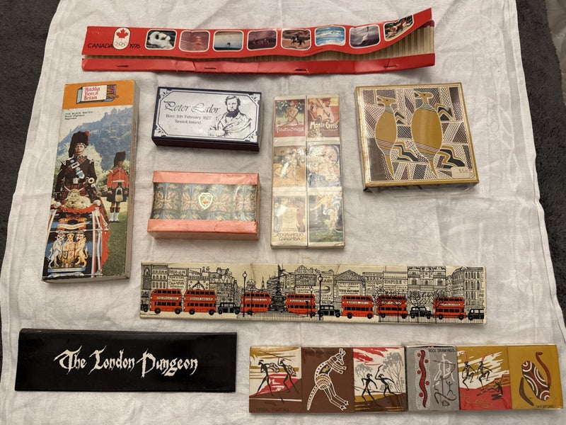 Vintage Souvenir Matchboxes Collection UK Aus Canada Carousel 1