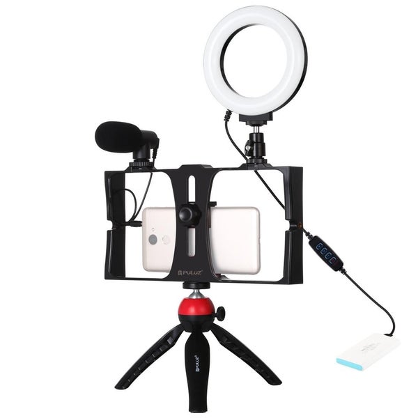 Parallel Deals Vlogging Live Broadcast Smartphone Video Rig With Led Selfie Ligh Carousel 1