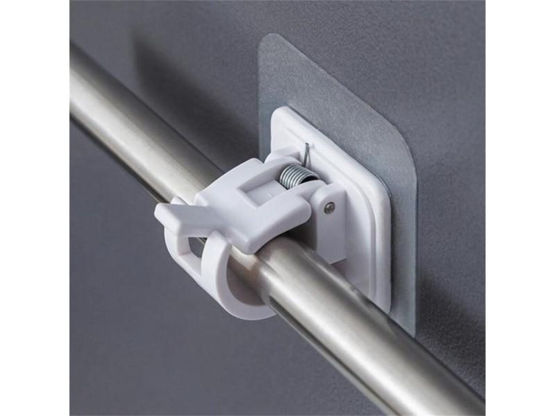 Self Adhesive Curtain Rod Holder Clamp Hooks Towel Rod Bracket Holders Carousel 1