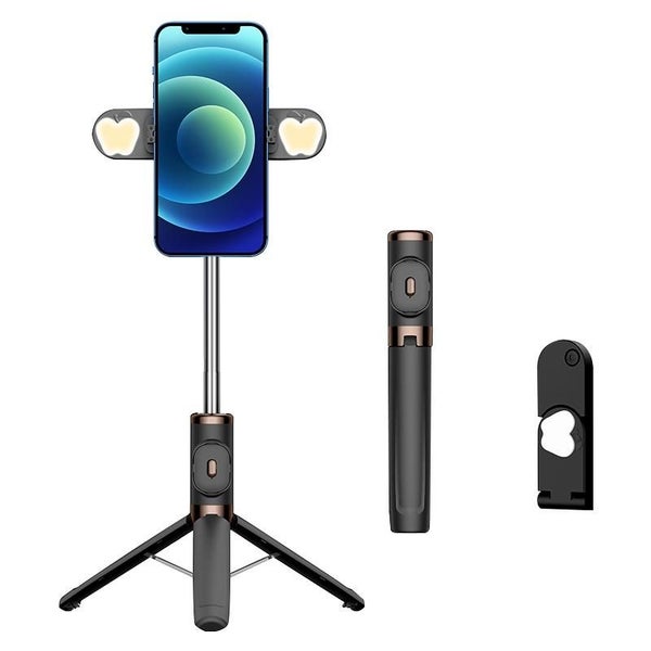 Parallel Deals Bluetooth Remote Selfie Stick With Dual Fill Light And Tripod_Bla Carousel 1