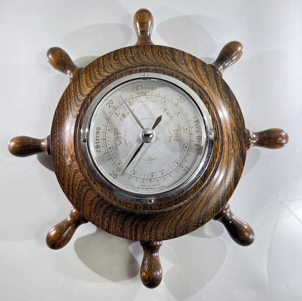 Vintage Shortland Smiths Ship’s Wheel Aneroid Barometer – Made in England Carousel 1