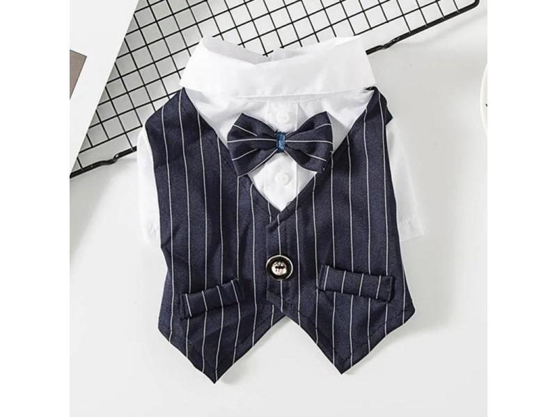 Dog Gentleman Wedding Suit Clothes Formal Shirt Pet Outfit Halloween Christmas Carousel 1