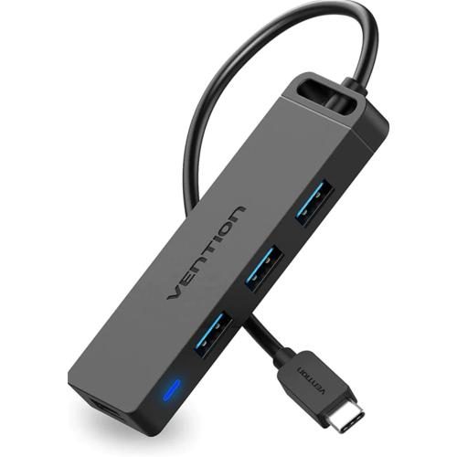Vention 5-in-1 USB-C Hub with Power Supply Port - Black 4x USB 3.0 - 1m - ABS Carousel 1