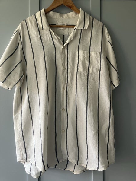 Linen Ticking Stripe Shirt { Extra Large } Carousel 1