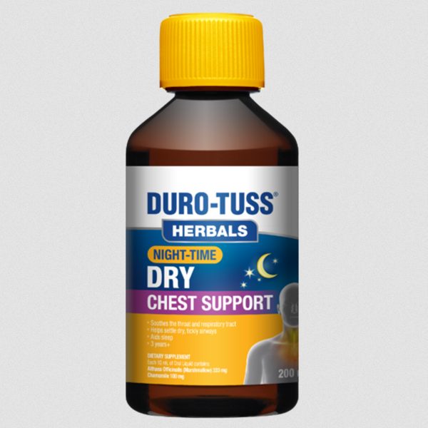 Duro-Tuss Herbals Night-Time Dry Chest Support Liquid 200ml Carousel 1