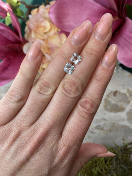 $1 RES ~ $1500 Buy Now * 2.49ct Aquamarine Pair Cushion Cut62864731466499111
