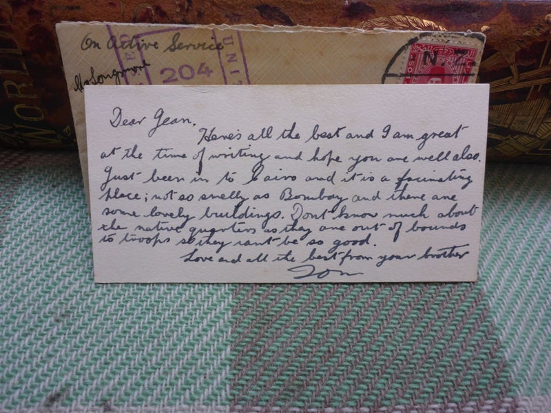 WW2 NZ Military Soldiers Stamped Envelope & Christmas Card Sent Back From Egypt Carousel 2