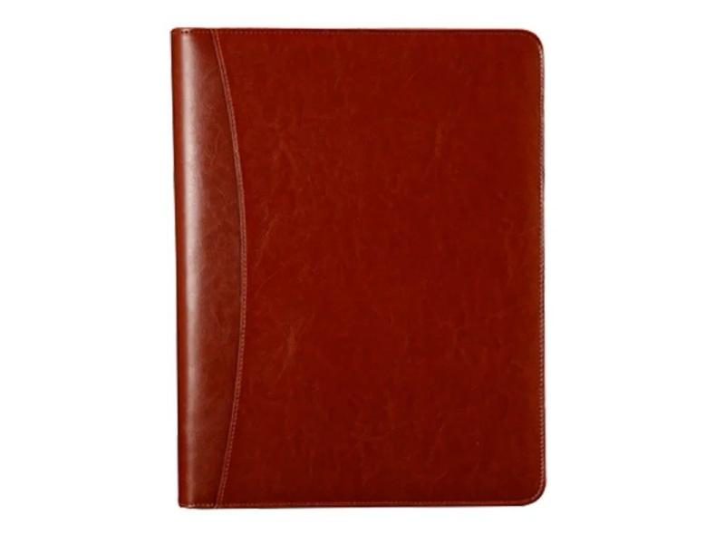 A4 Leather Zipper Bag With Memo Pad 12 Digit Calculator Black Metal Pen Carousel 1