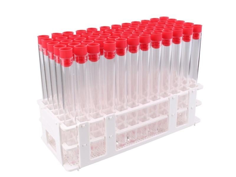 60 Piece Test Tubes 15ml (16x150mm ) Clear Plastic Test Tube Set With Caps And Carousel 1