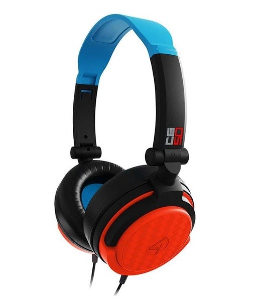 4Gamers C6-50 Wired Gaming Headset (Neon Blue & Red) Carousel 1