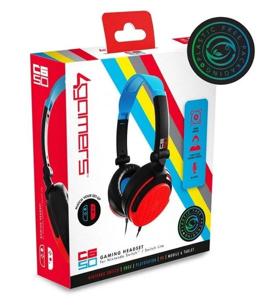 4Gamers C6-50 Wired Gaming Headset (Neon Blue & Red) Carousel 7