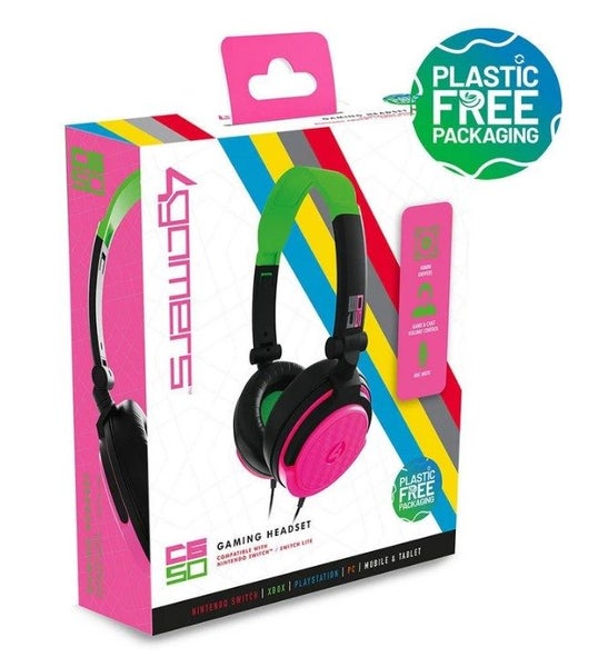 4Gamers C6-50 Wired Gaming Headset (Neon Green & Pink) Carousel 7