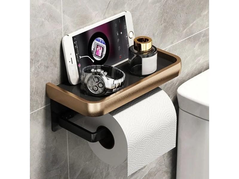 XINCHEN Light Luxury Bathroom Tissue Box Rack Free Punching Wall Hanging Carousel 1