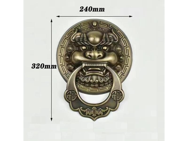 9 Inch Large Cast Lion Head Door Knocker Brass Ring Pull Vintage Handle Metal Carousel 1