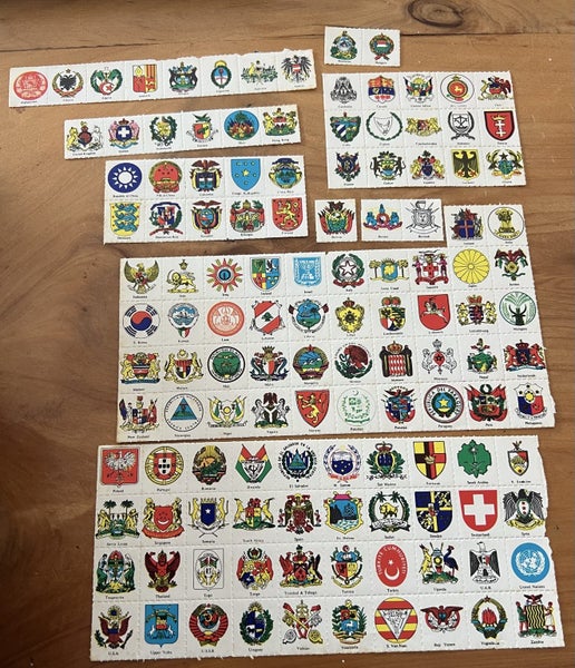 Vintage Flags and Crest Gummed Stickers Carousel 1