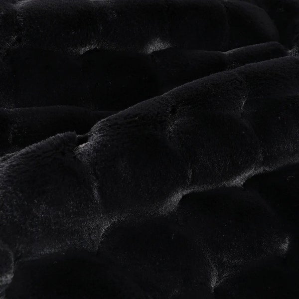 Valentina Black Faux Fur Throw by Heirloom Carousel 3