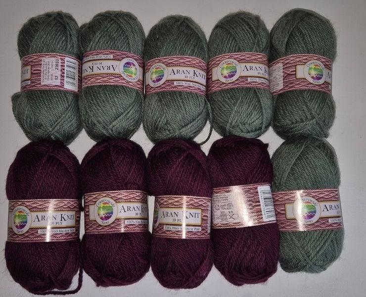 Countrywide Yarns Aran Knit 10 pack - 2 different colours***$1 RESERVE*** Carousel 1