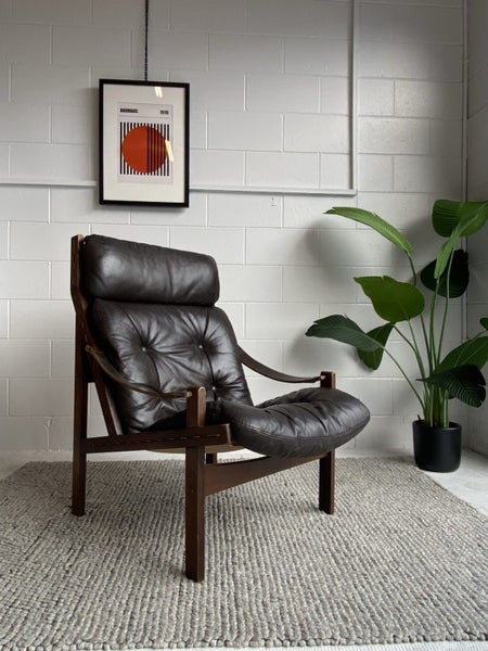 — Mid Century Torbjørn Afdal Leather Safari Chair by BACKHOUSE—62854315396993110