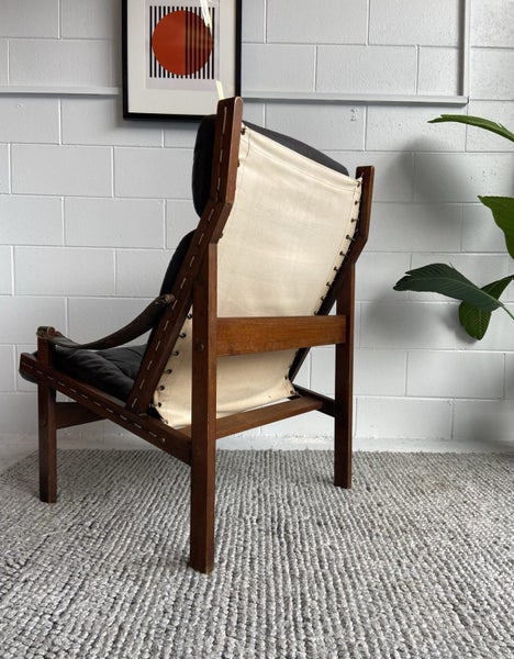 — Mid Century Torbjørn Afdal Leather Safari Chair by BACKHOUSE—62854315396993111