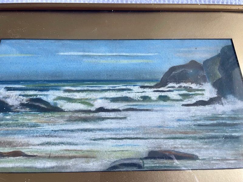 An ORIGINAL vintage pastel of a seaside scene62854318708099111