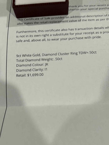 9ct White Gold Diamond Cluster Ring – TDW 0.50ct62864731489921114